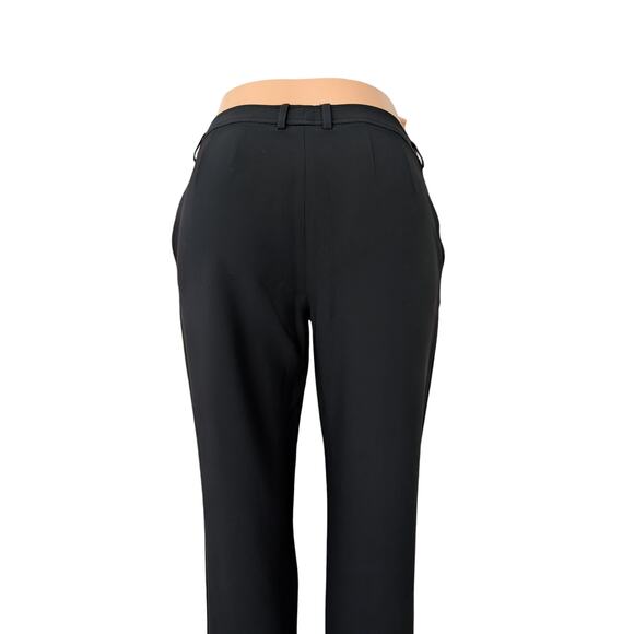St. John Caviar Black Crepe Marocain Front Slit Ankle Pants in Jennifer Fit - Picture 8 of 16